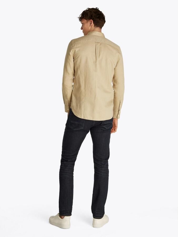 Tommy Hilfiger Regular fit vrijetijdsoverhemd van een mix van katoen en linnen - Foto 4