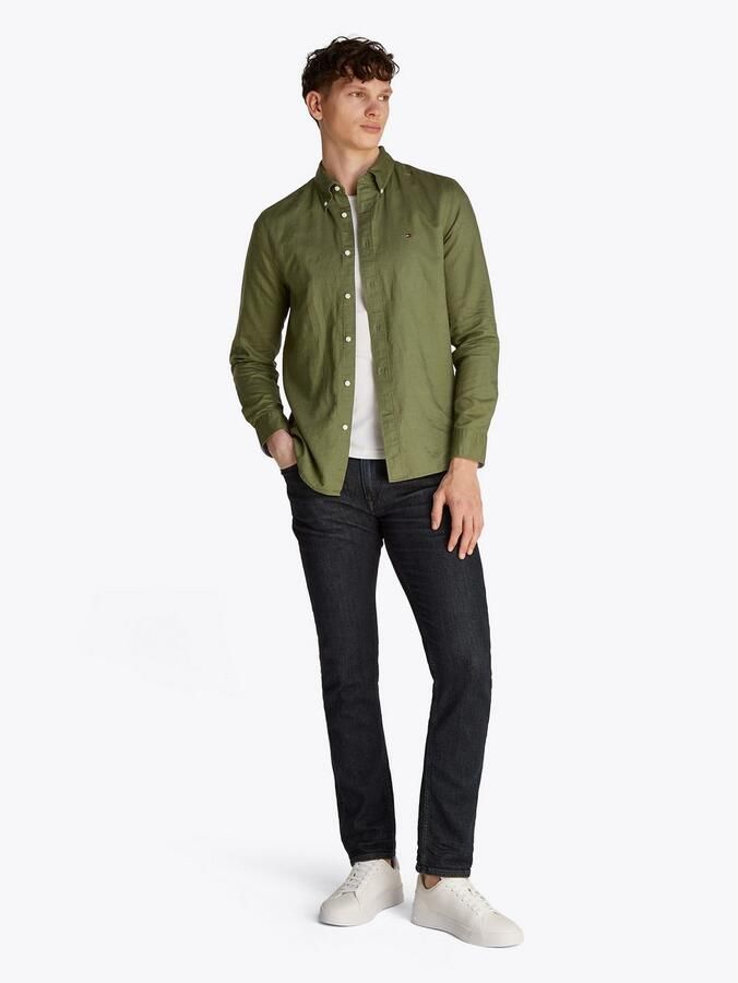 Tommy Hilfiger Regular fit vrijetijdsoverhemd van een mix van katoen en linnen - Foto 3