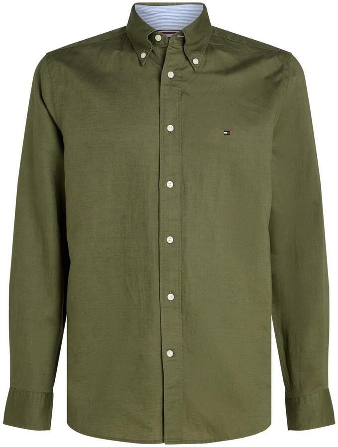 Tommy Hilfiger Regular fit vrijetijdsoverhemd van een mix van katoen en linnen - Foto 2