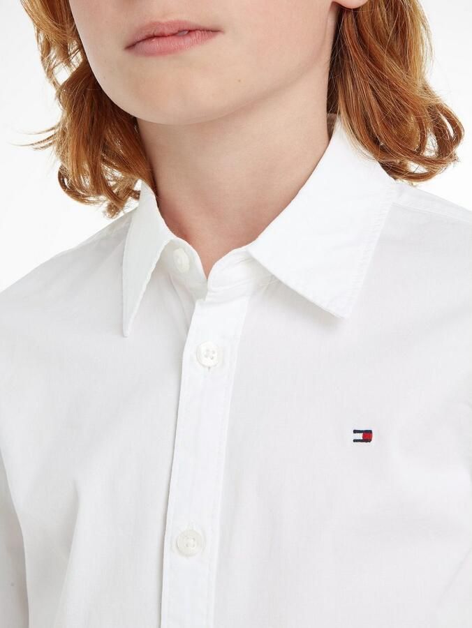 Tommy Hilfiger overhemd met logo wit Jongens Stretchkatoen Klassieke kraag 140 - Foto 5