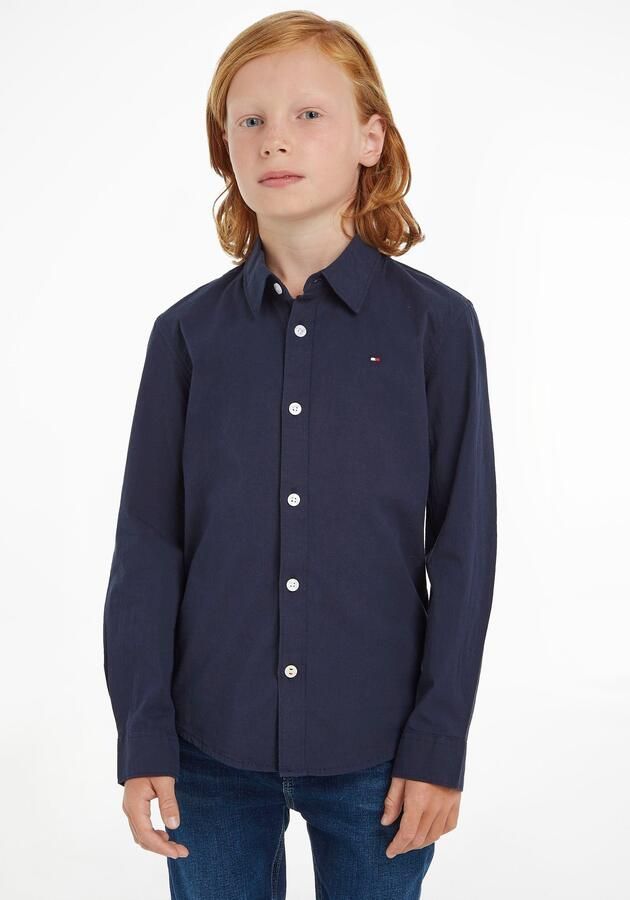 Tommy Hilfiger Overhemd met lange mouwen SOLID STRETCH POPLIN SHIRT L S met logo-borduurwerk voor kinderen tot 16 jaar - Foto 7