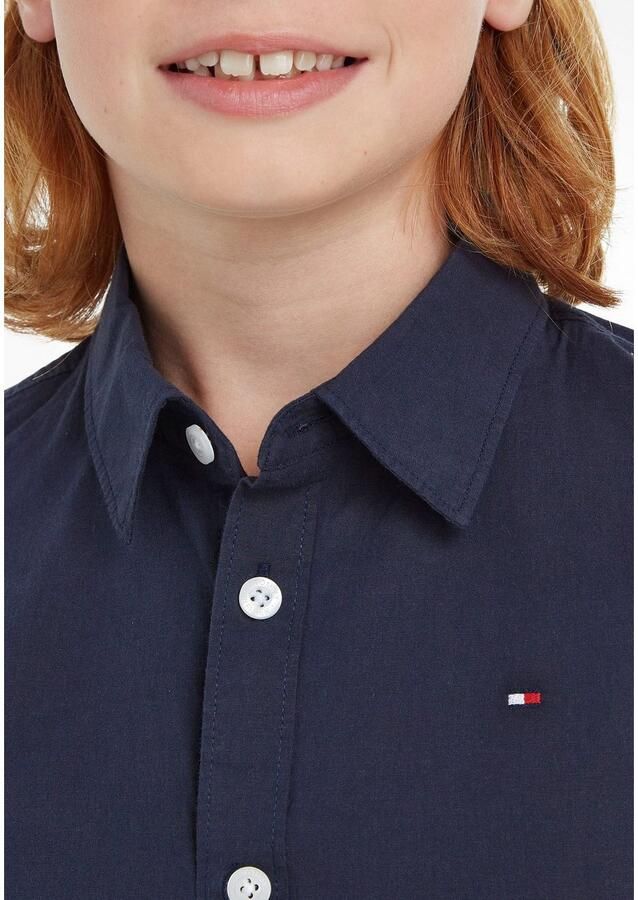 Tommy Hilfiger Overhemd met lange mouwen SOLID STRETCH POPLIN SHIRT L S met logo-borduurwerk voor kinderen tot 16 jaar - Foto 4