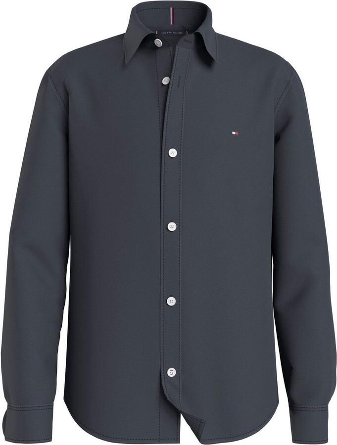 Tommy Hilfiger Overhemd met lange mouwen SOLID STRETCH POPLIN SHIRT L S met logo-borduurwerk voor kinderen tot 16 jaar - Foto 3