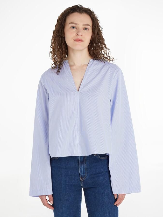 Tommy Hilfiger Overhemdblouse COTTON STP V-NECK BLOUSE - Foto 6