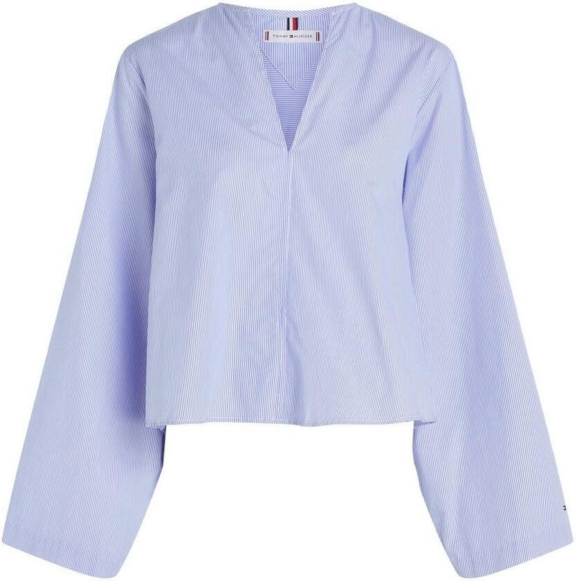 Tommy Hilfiger Overhemdblouse COTTON STP V-NECK BLOUSE