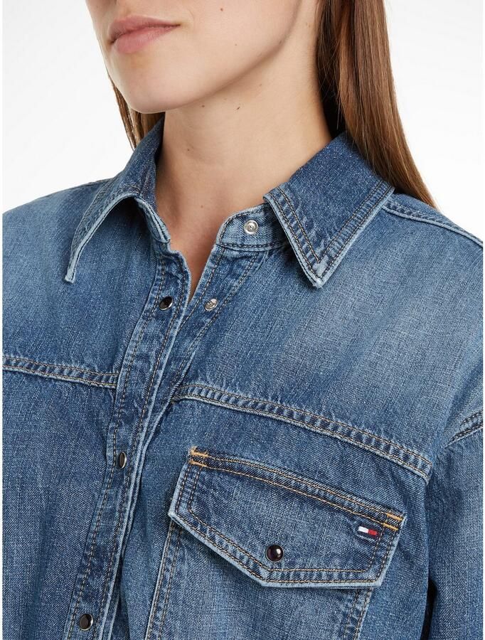 Tommy Hilfiger Overhemdblouse DNM LS RELAXED SHIRT BETH - Foto 2