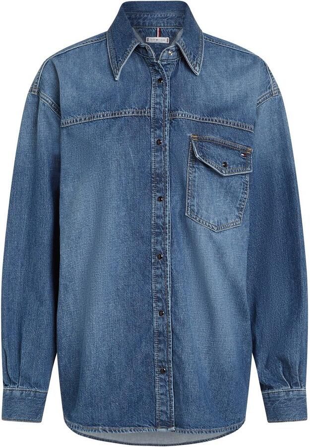 Tommy Hilfiger Overhemdblouse DNM LS RELAXED SHIRT BETH - Foto 4