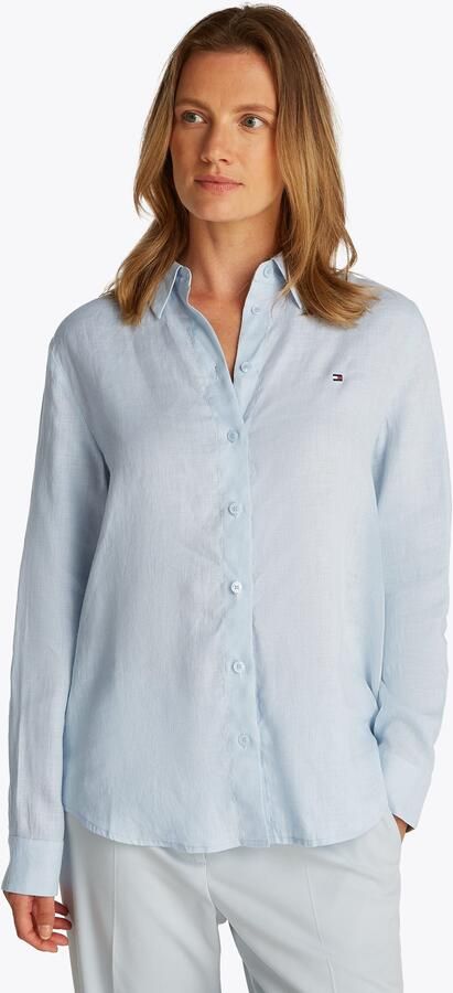 Tommy Hilfiger Regular fit overhemdblouse van puur linnen - Foto 5