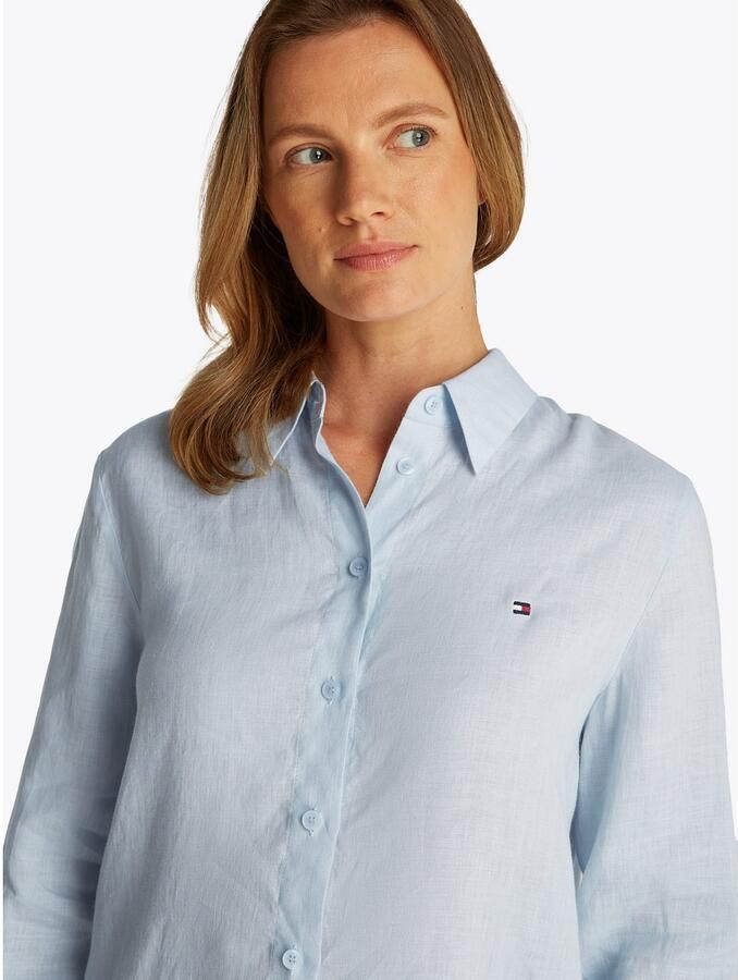 Tommy Hilfiger Regular fit overhemdblouse van puur linnen