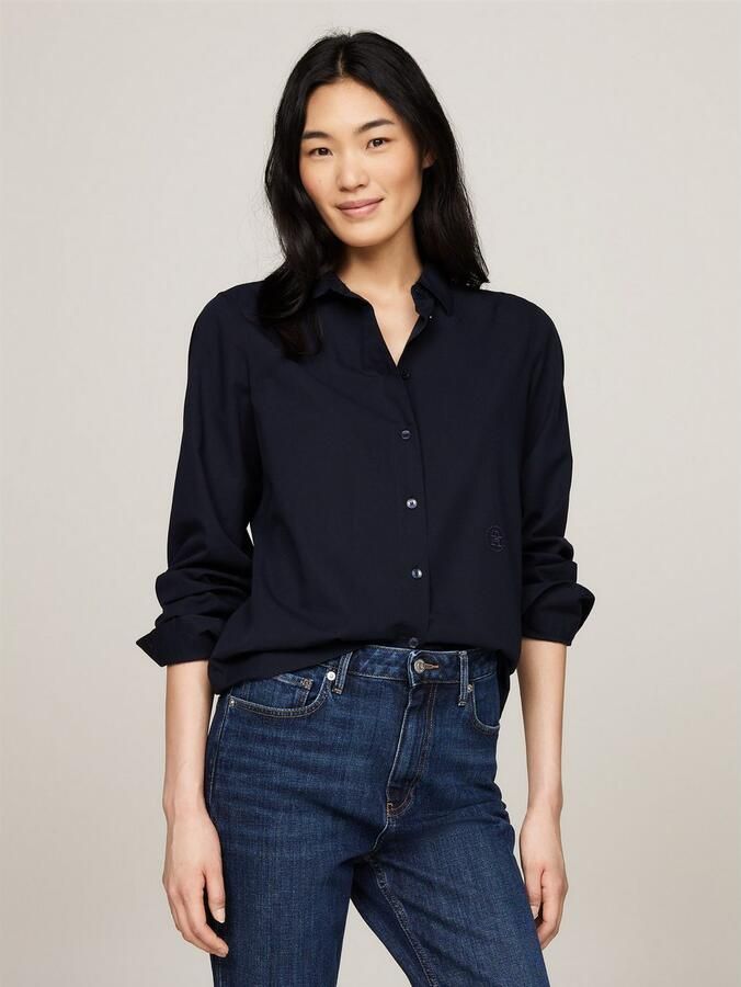 Tommy Hilfiger Overhemdblouse ESS POPLIN REGULAR SHIRT met popeline geborduurd logo - Foto 7