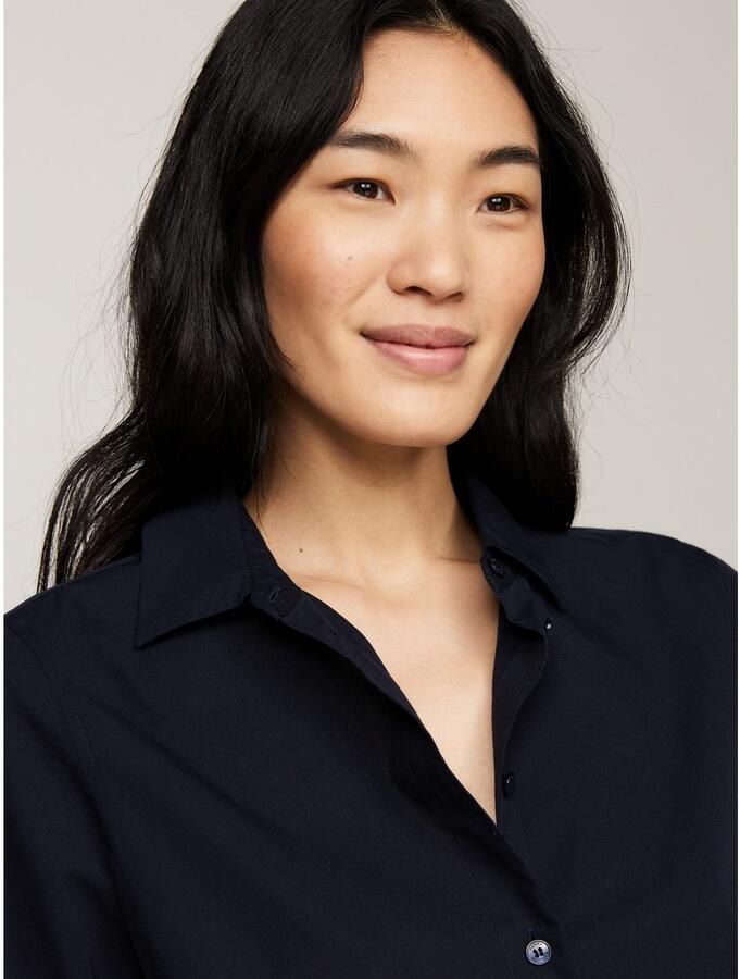 Tommy Hilfiger Overhemdblouse ESS POPLIN REGULAR SHIRT met popeline geborduurd logo - Foto 3