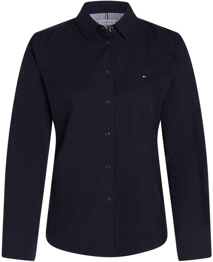 Tommy Hilfiger Overhemdblouse ESS POPLIN REGULAR SHIRT met popeline geborduurd logo