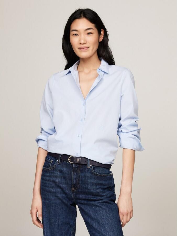 Tommy Hilfiger Overhemdblouse ESS POPLIN REGULAR SHIRT met popeline geborduurd logo - Foto 5