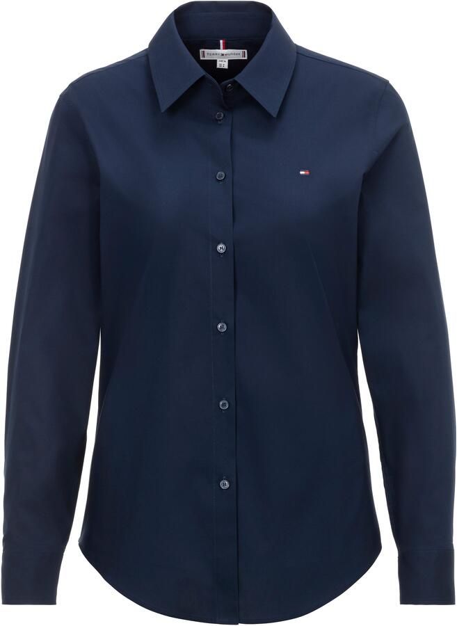 Tommy Hilfiger Overhemdblouse STRETCH REGULAR LS SHIRT met geborduurd logo