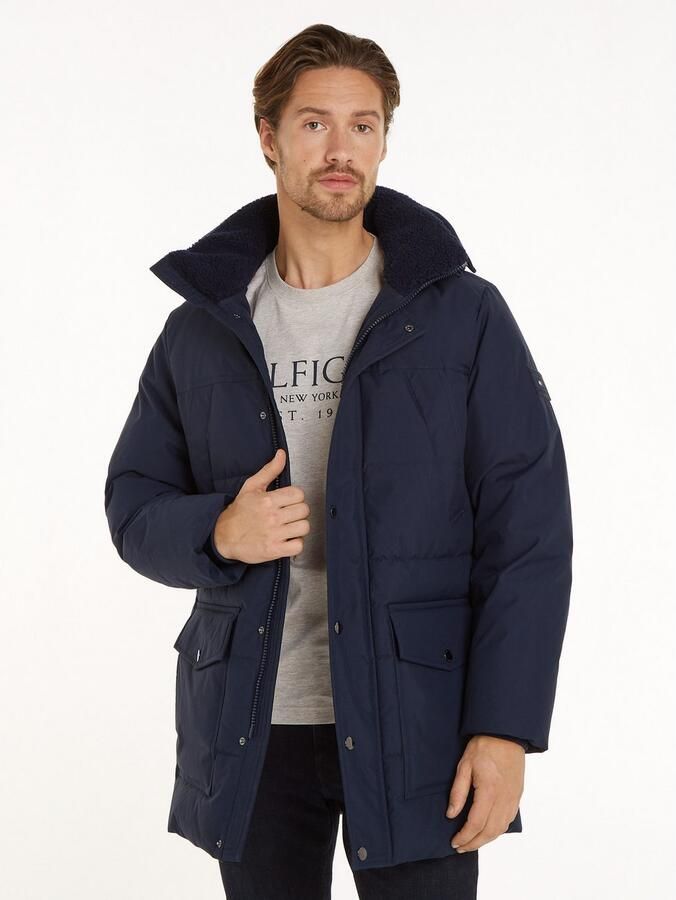 Tommy Hilfiger Parka Rockie Utility Parka Winterjas outdoorjas hooggesloten opstaande kraag met imitatiebont - Foto 4