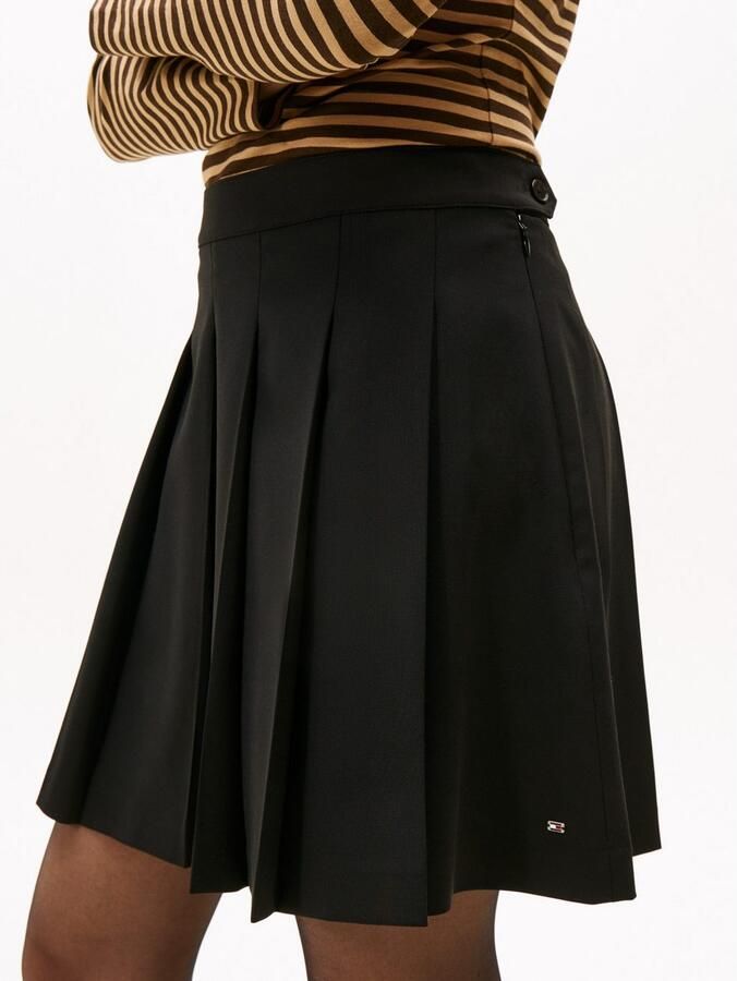 Tommy Hilfiger Plissérok TIMELESS WOOL PLEATED MINI SKIRT