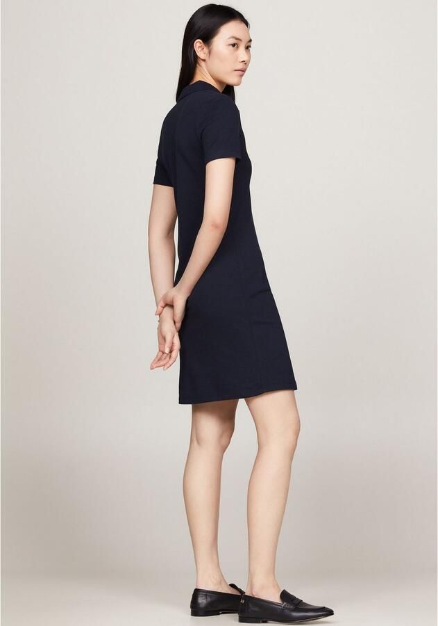 Tommy Hilfiger Polojurk 1985 SLIM PIQUE POLO DRESS SS Met knoopsluiting en logo-borduurwerk - Foto 3