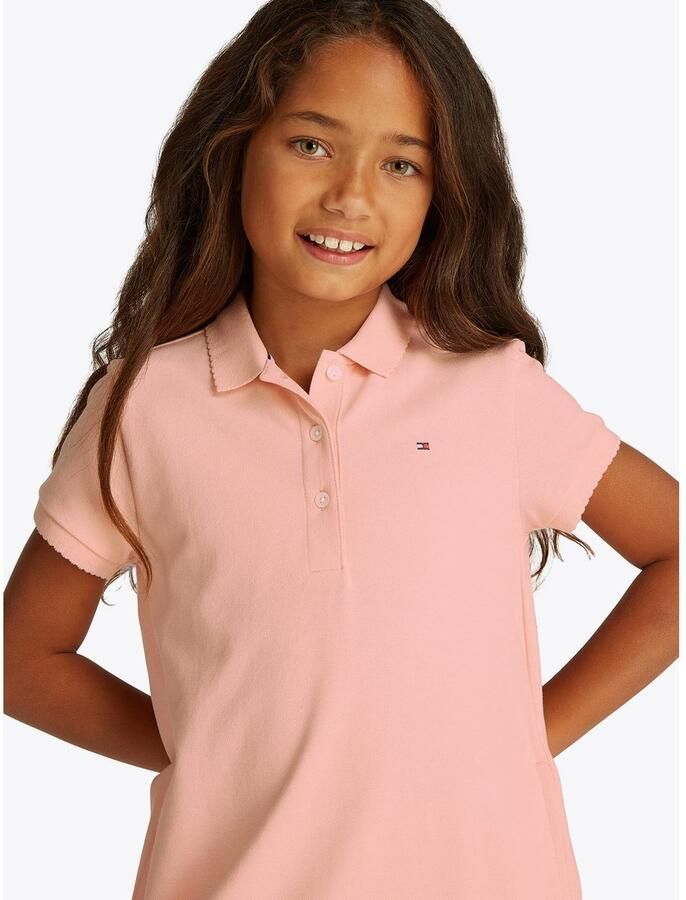 Tommy Hilfiger Polojurk ESSENTIAL POLO DRESS in knielengte met logo-borduursel