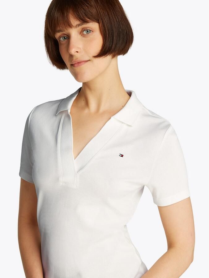 Tommy Hilfiger Polojurk SLIM OPEN NK POLO DRESS SS met geborduurde vlag - Foto 2