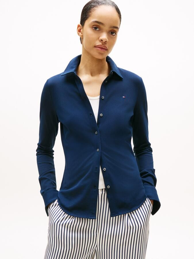 Tommy Hilfiger Slim fit overhemdblouse in design met lange mouwen model '1985' - Foto 4