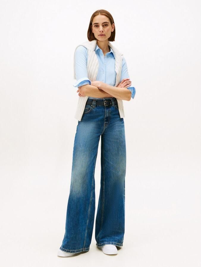 Tommy Hilfiger Poloshirt 1985 SLIM PIQUE BTN DOWN LS met polokraag en label - Foto 4