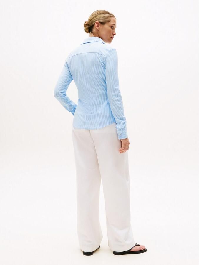 Tommy Hilfiger Poloshirt 1985 SLIM PIQUE BTN DOWN LS met polokraag en label - Foto 6