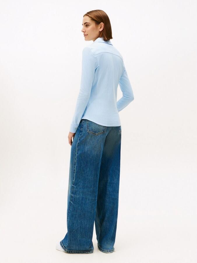 Tommy Hilfiger Poloshirt 1985 SLIM PIQUE BTN DOWN LS met polokraag en label - Foto 7