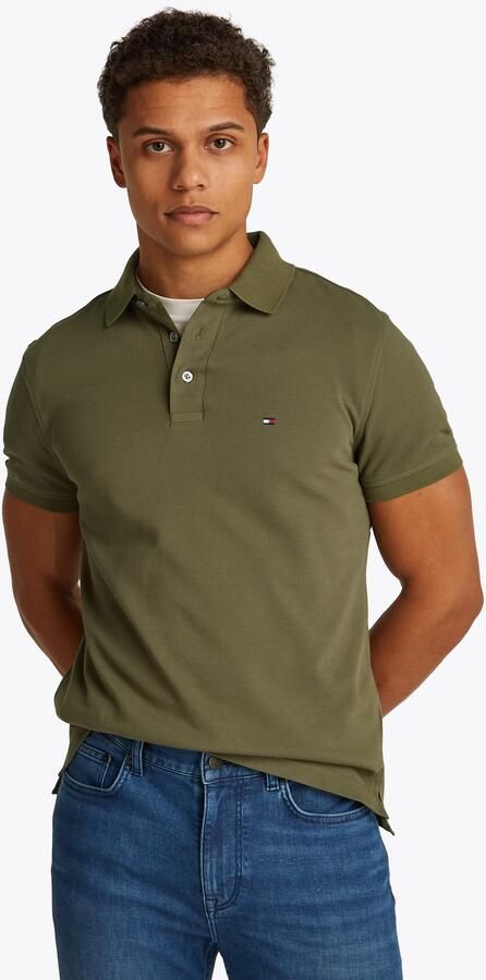 Tommy Hilfiger Poloshirt 1985 SLIM POLO met piquéstructuur en borduursel gemêleerd casual slim fit katoenmix polokraag - Foto 5