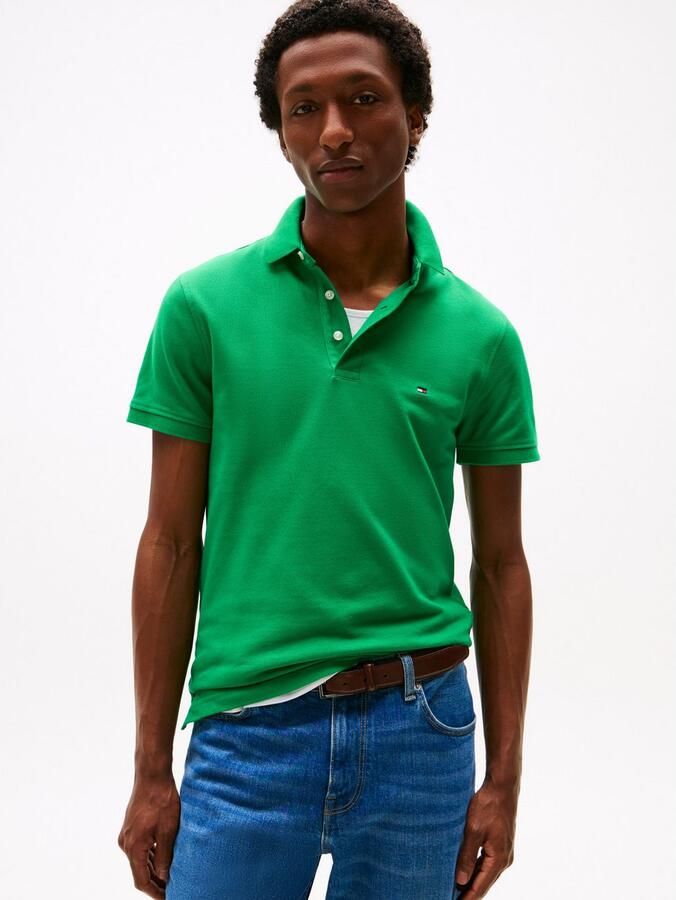 Tommy Hilfiger Poloshirt 1985 SLIM POLO met piquéstructuur en borduursel gemêleerd casual slim fit katoenmix polokraag - Foto 5