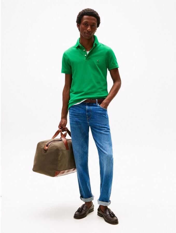 Tommy Hilfiger Poloshirt 1985 SLIM POLO met piquéstructuur en borduursel gemêleerd casual slim fit katoenmix polokraag - Foto 4