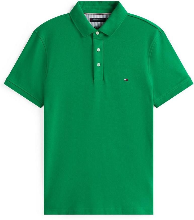 Tommy Hilfiger Poloshirt 1985 SLIM POLO met piquéstructuur en borduursel gemêleerd casual slim fit katoenmix polokraag