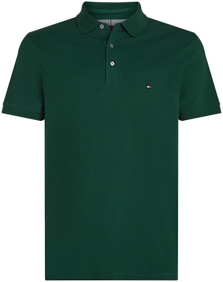 Tommy Hilfiger Poloshirt 1985 SLIM POLO met piquéstructuur en borduursel gemêleerd casual slim fit katoenmix polokraag