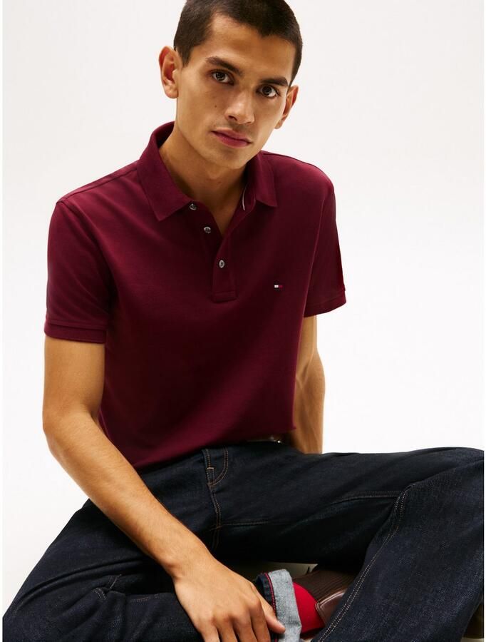 Tommy Hilfiger Poloshirt 1985 SLIM POLO met piquéstructuur en borduursel gemêleerd casual slim fit katoenmix polokraag - Foto 4