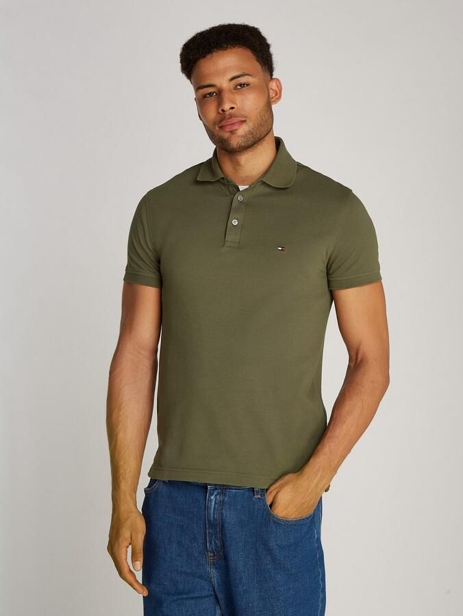 Tommy Hilfiger Poloshirt 1985 SLIM POLO met piquéstructuur en borduursel gemêleerd casual slim fit katoenmix polokraag - Foto 11