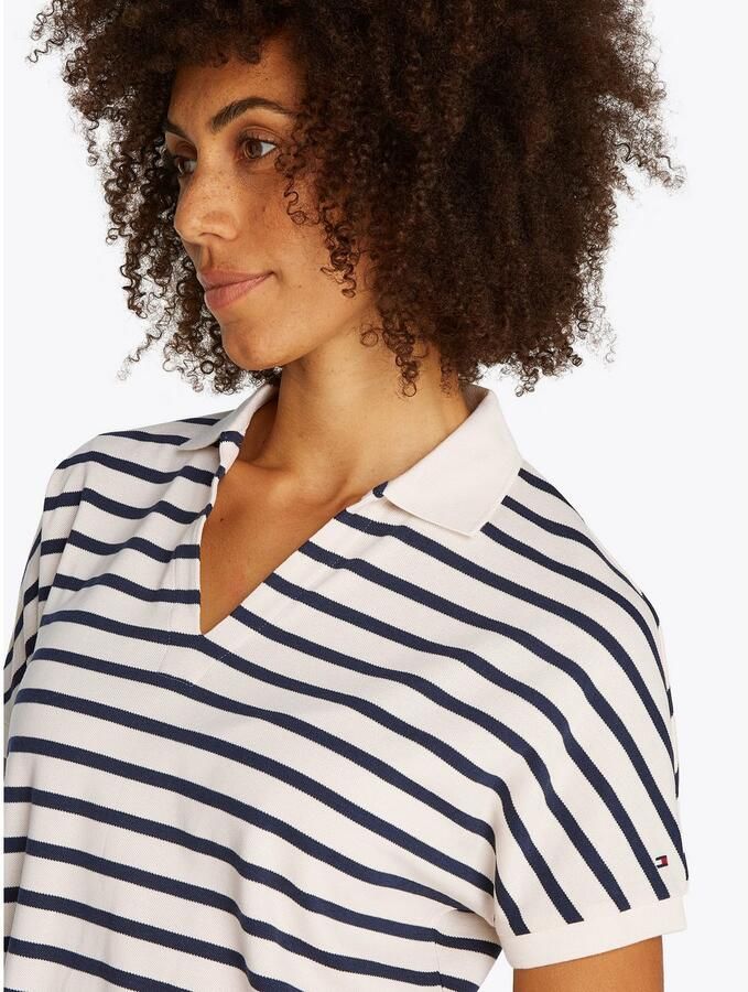 Tommy Hilfiger Poloshirt LYOCELL OPEN-NK RELAXED POLO SS met streepjespatroon met zijsplitten - Foto 2