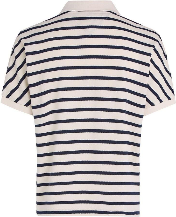 Tommy Hilfiger Poloshirt LYOCELL OPEN-NK RELAXED POLO SS met streepjespatroon met zijsplitten