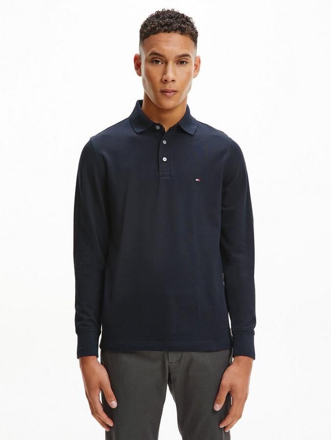 Tommy Hilfiger slim fit polo met logo en borduursels desert sky - Foto 7