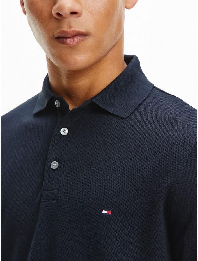 Tommy Hilfiger slim fit polo met logo en borduursels desert sky - Foto 4