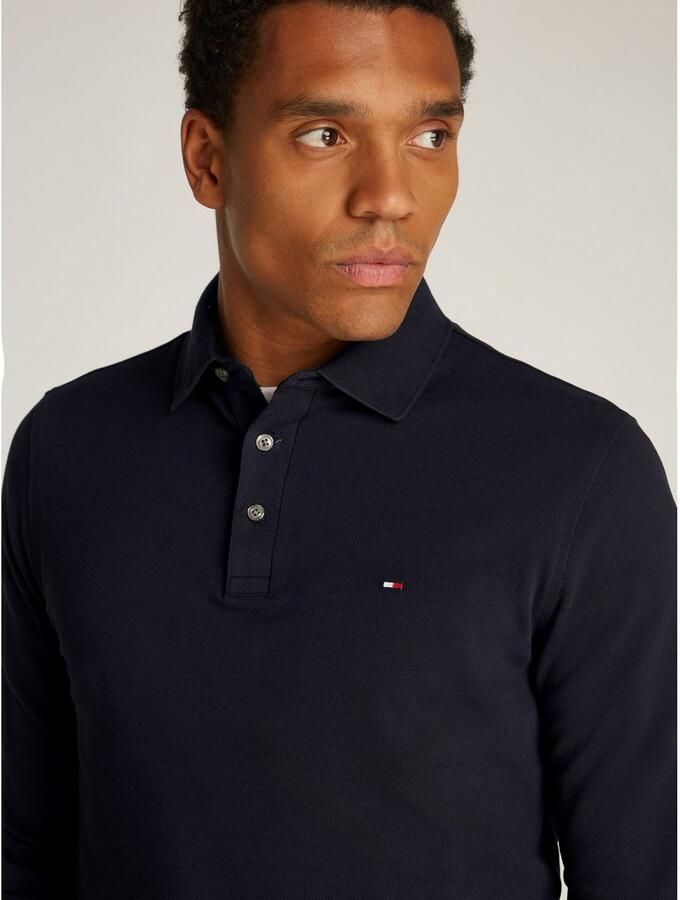 Tommy Hilfiger slim fit polo met logo en borduursels desert sky - Foto 5