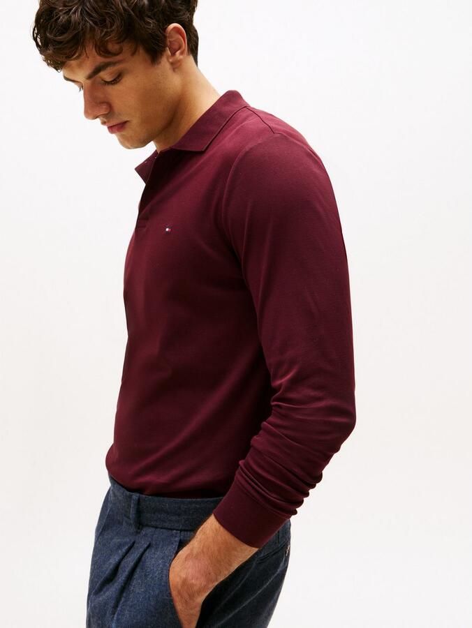 Tommy Hilfiger Poloshirt met lange mouwen L S LIQUID COTTON REG POLO met jersey en merklabel - Foto 2