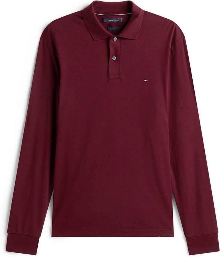 Tommy Hilfiger Poloshirt met lange mouwen L S LIQUID COTTON REG POLO met jersey en merklabel