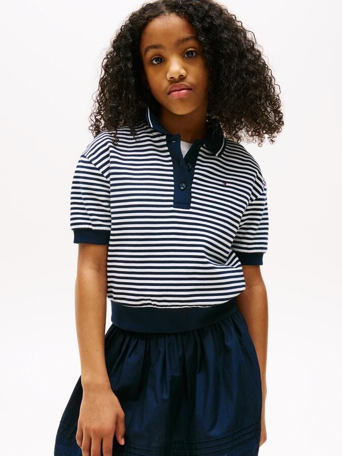 Tommy Hilfiger Poloshirt OTTOMAN STRIPE POLO SS voor kinderen tot 16 jaar met brede zoom - Foto 4