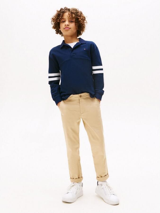 Tommy Hilfiger Poloshirt TH MIXED GRAPHIC POLO LS voor kinderen tot 16 jaar met borduursel op de rug - Foto 4