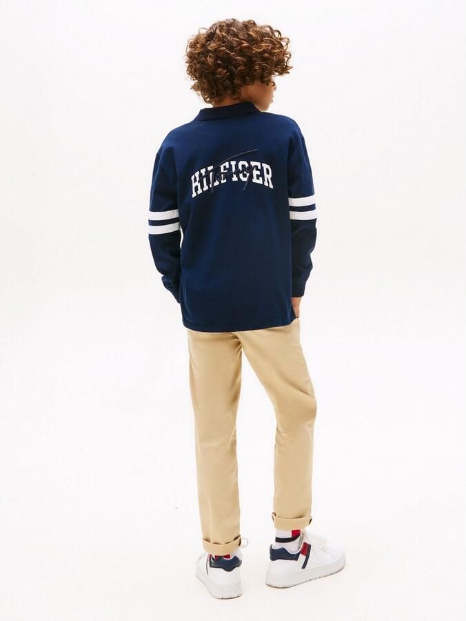 Tommy Hilfiger Poloshirt TH MIXED GRAPHIC POLO LS voor kinderen tot 16 jaar met borduursel op de rug - Foto 5