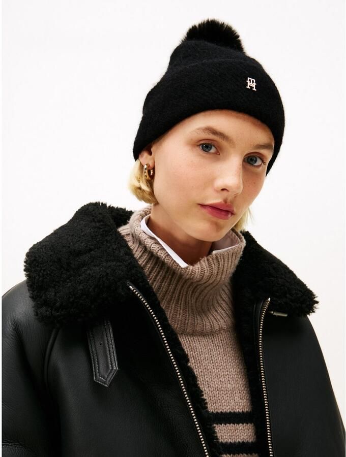 Tommy Hilfiger Pomponmuts POM BEANIE Regular fit met pompon