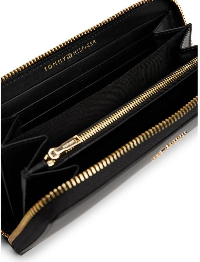 Tommy Hilfiger Portemonnee TH LEATHER SLG LRG ZA dames portemonnee met gouden logo-opschrift