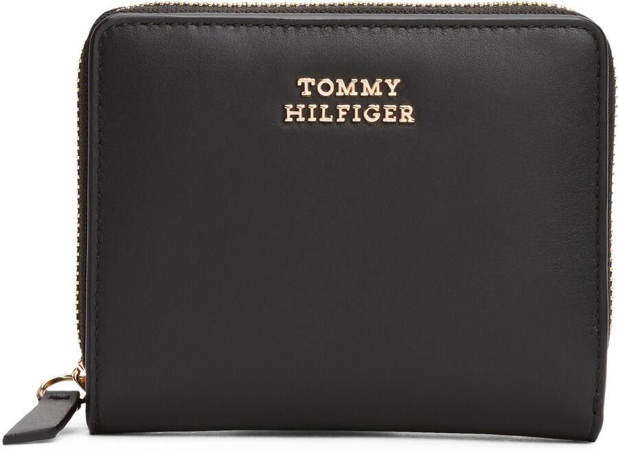 Tommy Hilfiger Portemonnee TH LEATHER SLG MED ZA FLAP dames portemonnee met gouden logo-opschrift - Foto 4