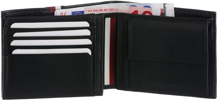 Tommy Hilfiger Portemonnee TH PREM LEA CC FLAP AND COIN unisex portemonnee portemmonnai met logo-opschrift - Foto 3