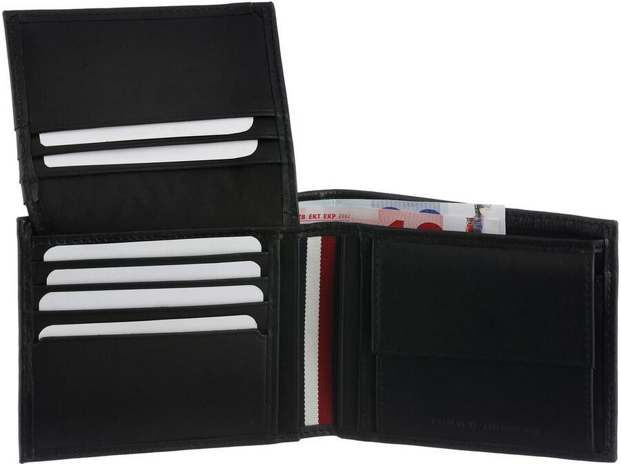 Tommy Hilfiger Portemonnee TH PREM LEA CC FLAP AND COIN unisex portemonnee portemmonnai met logo-opschrift - Foto 2