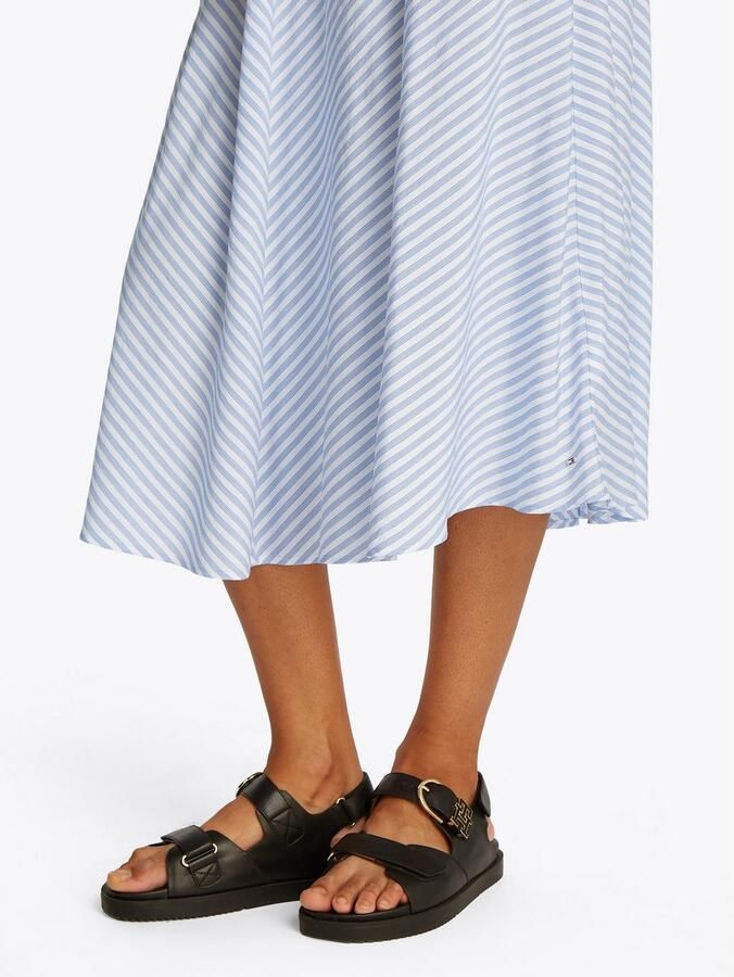 Tommy Hilfiger Rok in a-lijn CRINKLE VISCOSE MIX MIDI SKIRT met streepjespatroon met tunnelkoord aan de taille